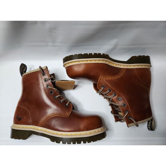 Dr. Martens Steel Toe Industrial Work Boots Men’s 8 / Women’s 9 Brown main image 4